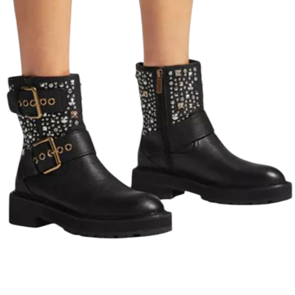 Kurt Geiger London Hackney Biker Boot - Black Ankle Boot.. Size 6